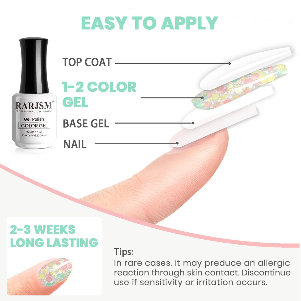 RARJSM Glitter Gel 15ml: envase práctico para retoques en casa