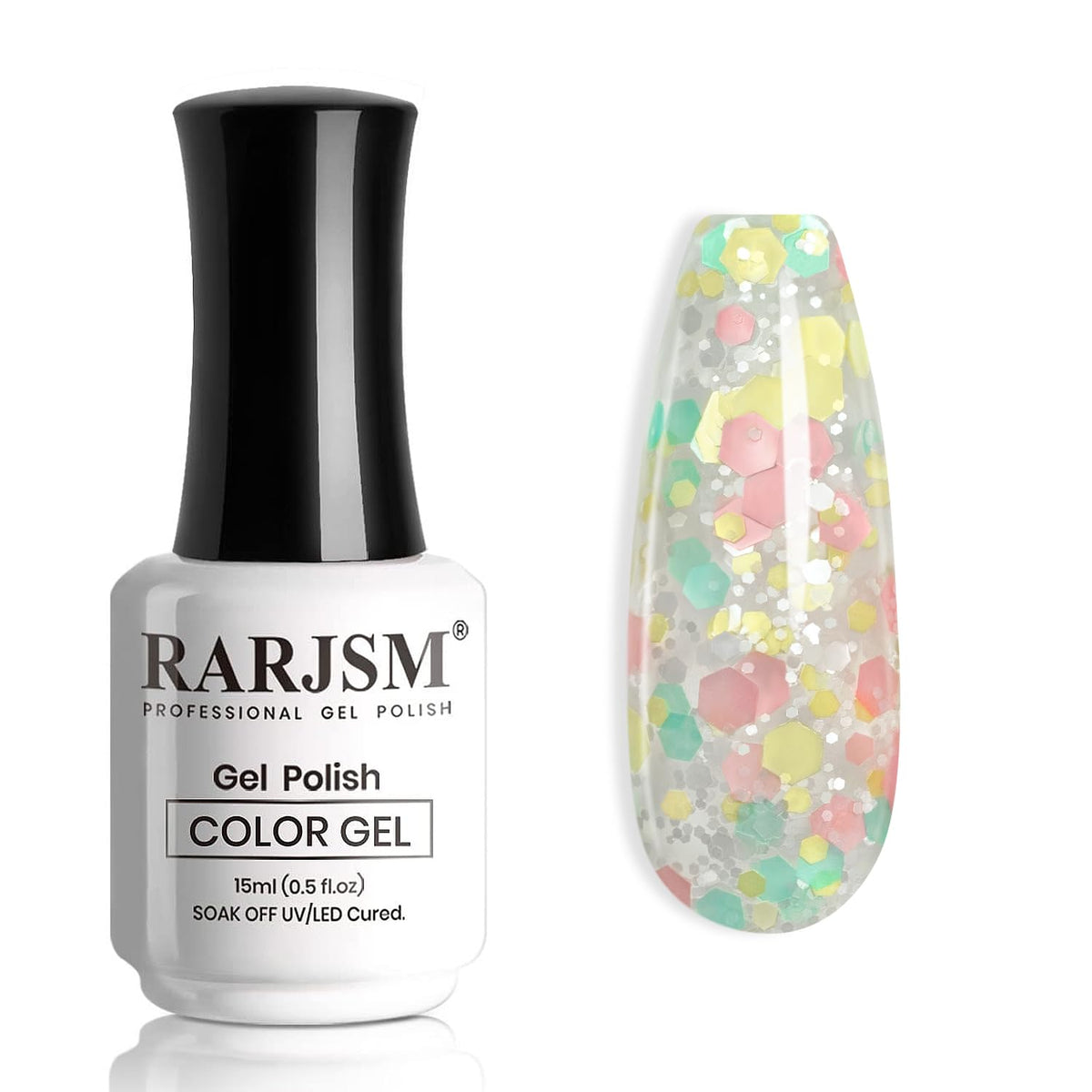 RARJSM Glitter Gel Rosa: brillo suave para un acabado elegante en casa