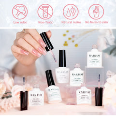 RARJSM Icy Jelly tono rosa claro, brillo suave para uñas claras
