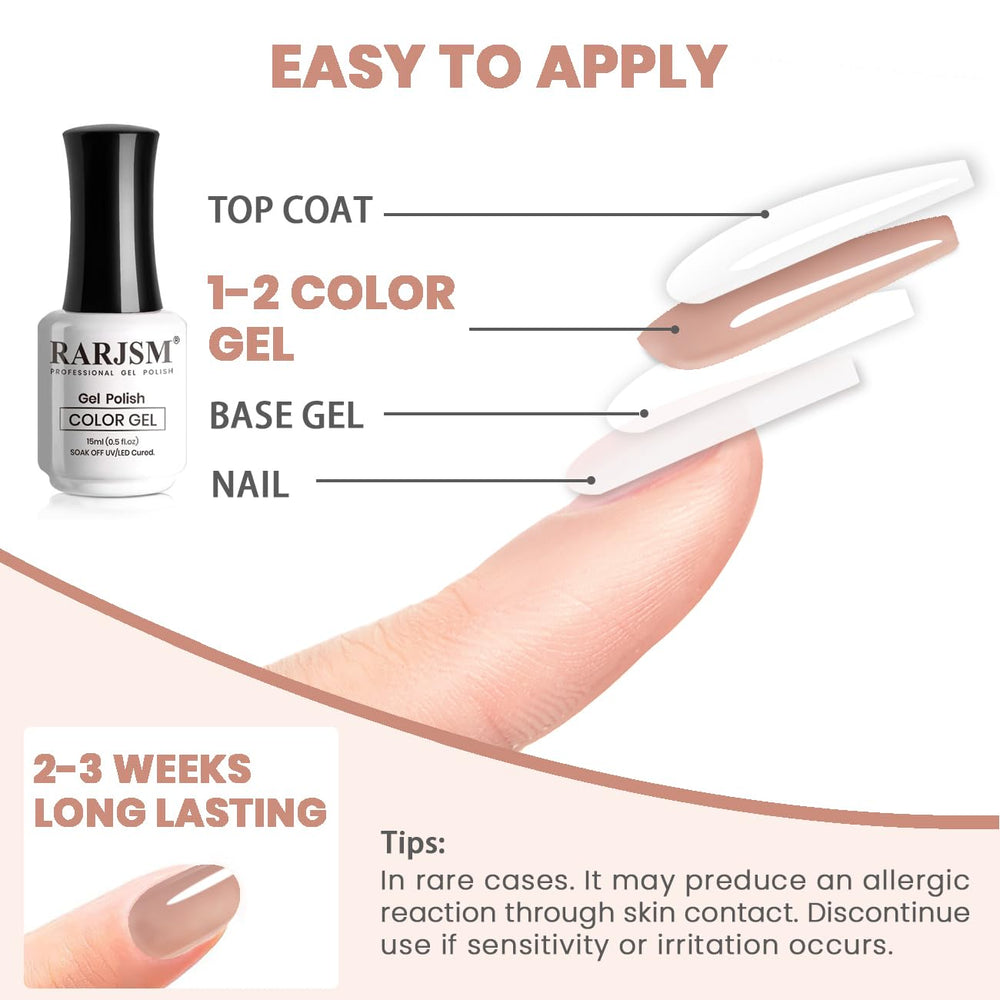 RARJSM Gel polish cures under LED or UV lamp for durable shine.