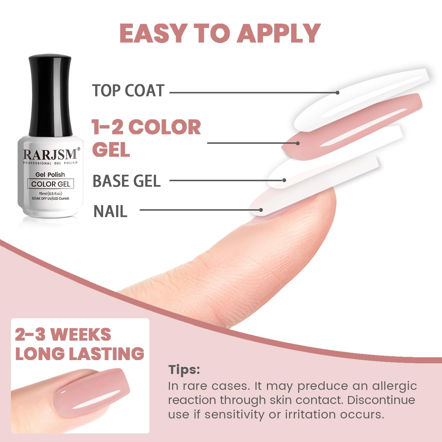 RARJSM LED UV curing guidance for quick results with this gel polish