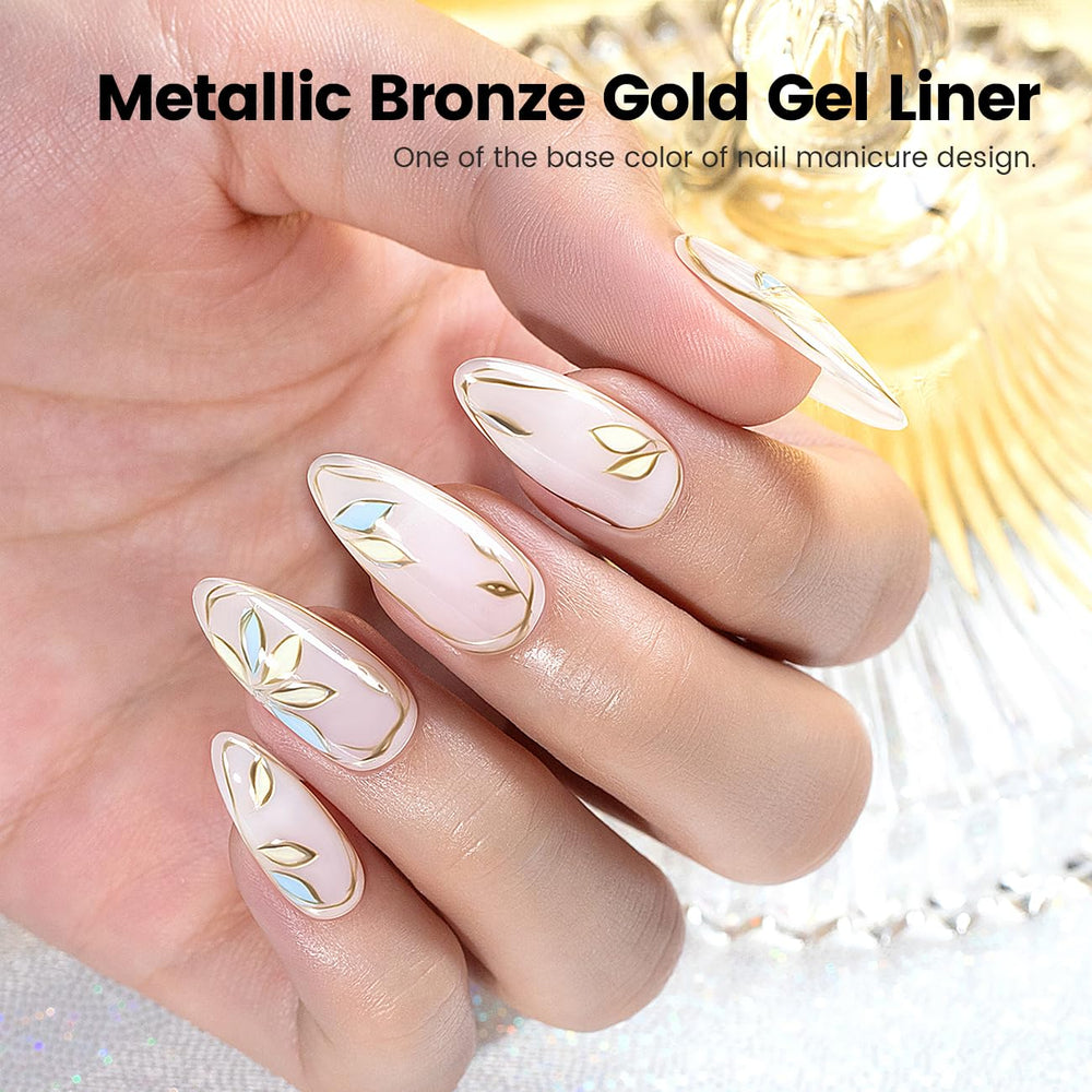 RARJSM thin brush gel liner enables precise gold lines
