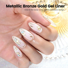 RARJSM thin brush gel liner enables precise gold lines