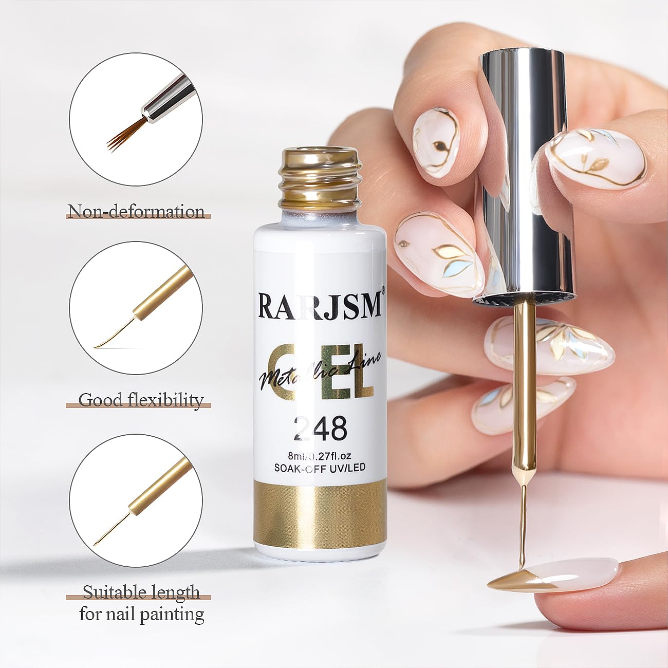 RARJSM versatile metallic gel for minimalist to intricate designs