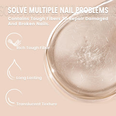 RARJSM nail repair base gel being applied for quick build and reinforced nails.