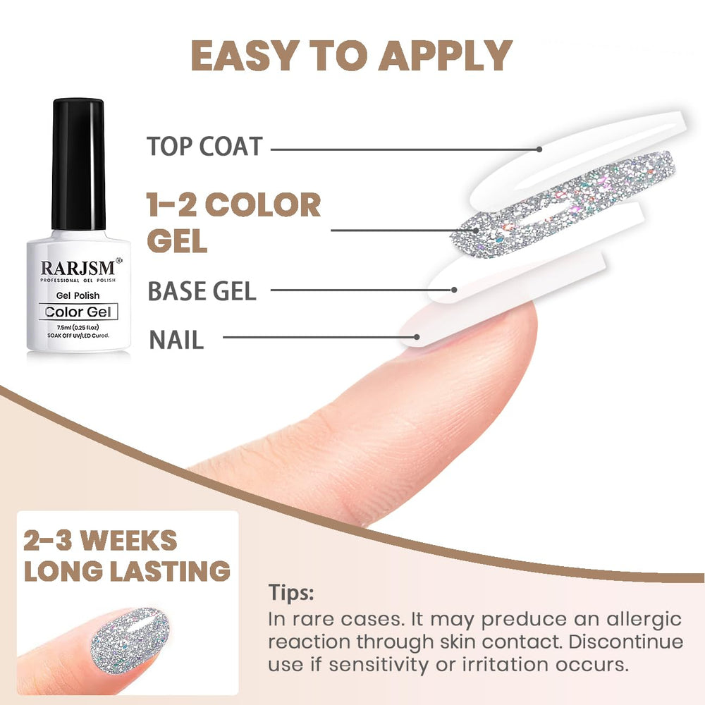 RARJSM nail surface close-up displays glossy finish and easy application.