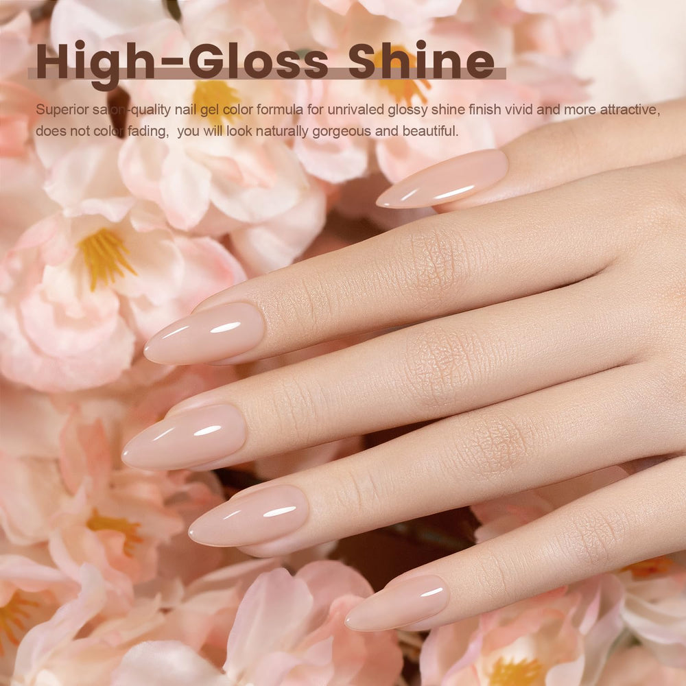 RARJSM Neutral skin tone nude gel polish suitable for everyday versatility.