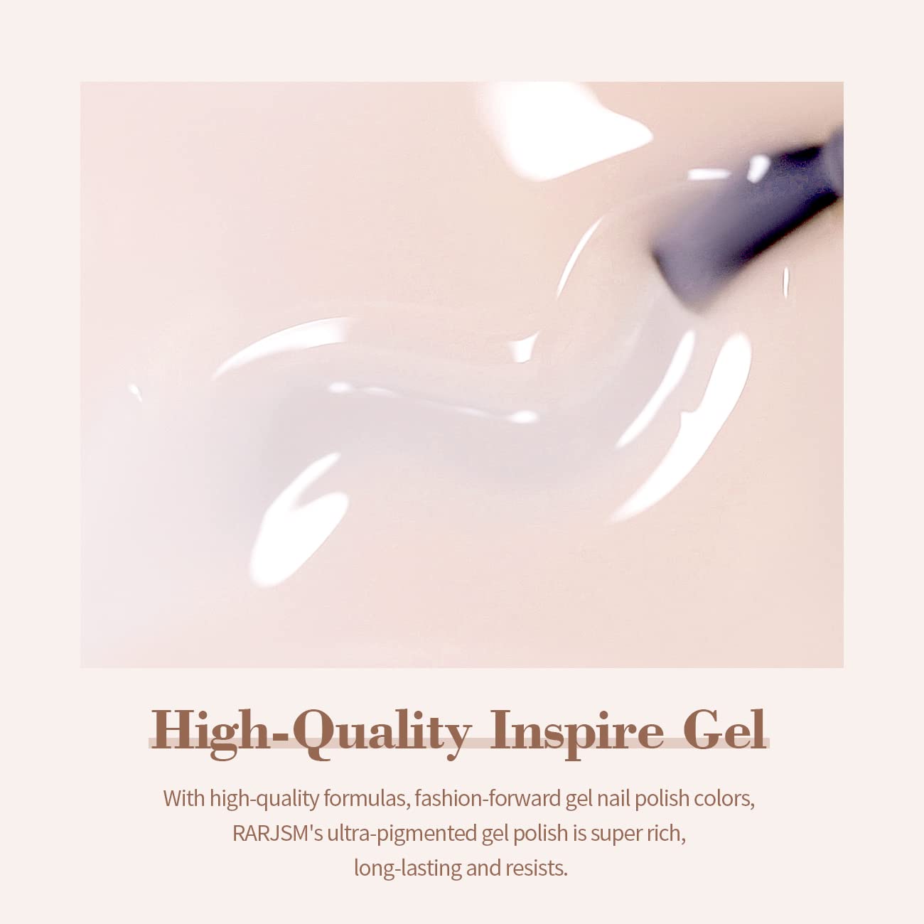 RARJSM nude gel polish demo showing buildable layers from sheer to opaque.