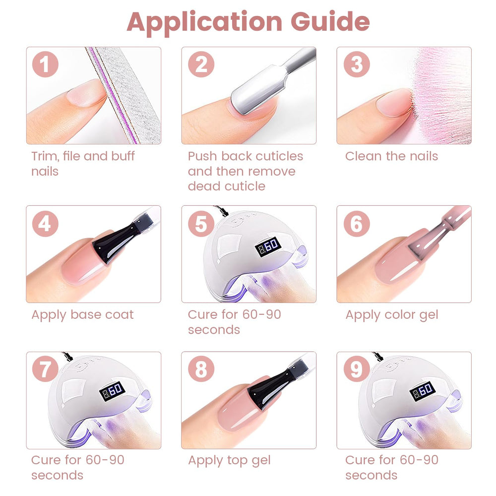 RARJSM nude gel polish application guide visual for beginners