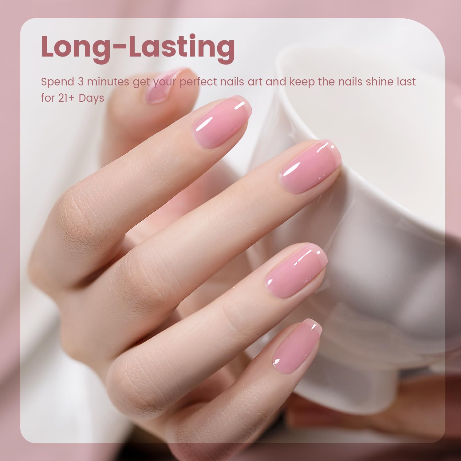RARJSM swatch on nail displaying sheer pink nude with natural shine