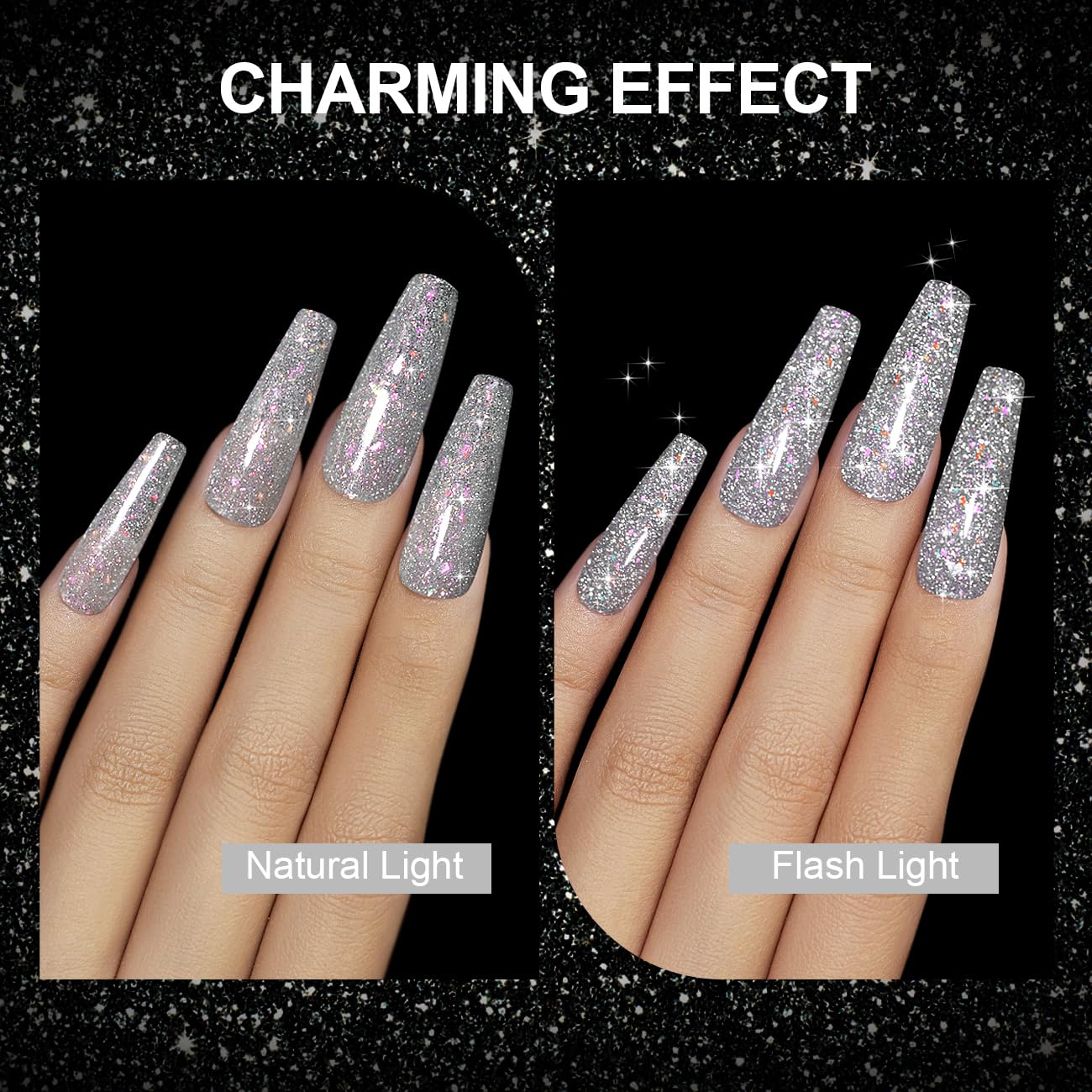 RARJSM rainbow diamond glitter close-up shows multidimensional shine under light.