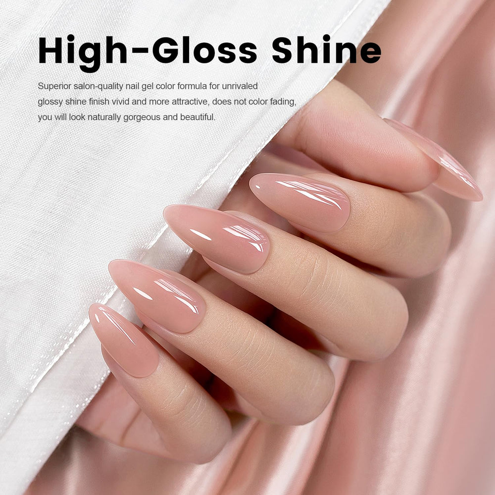 RARJSM nude pink base coat close-up showing creamy texture for longer-lasting manicure.
