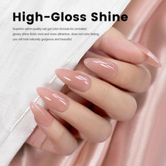 RARJSM nude pink base coat close-up showing creamy texture for longer-lasting manicure.