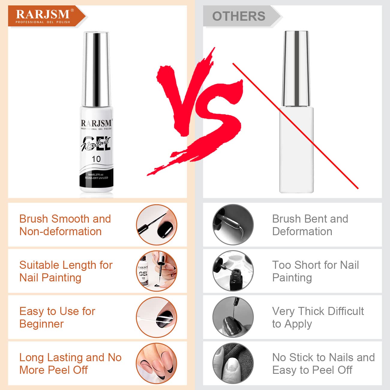 RARJSM envase de 8 ml, perfecto para uso en casa o en salón.