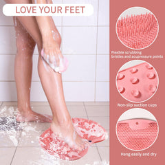 RARKVEN cepillo para pies de ducha, silicona suave y eficaz para limpiar sin esfuerzo.