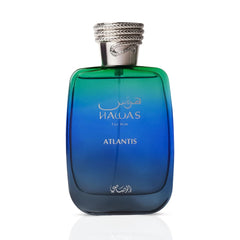 RASASI Hawas Atlantis bottle angled view, modern design enhancing style impression