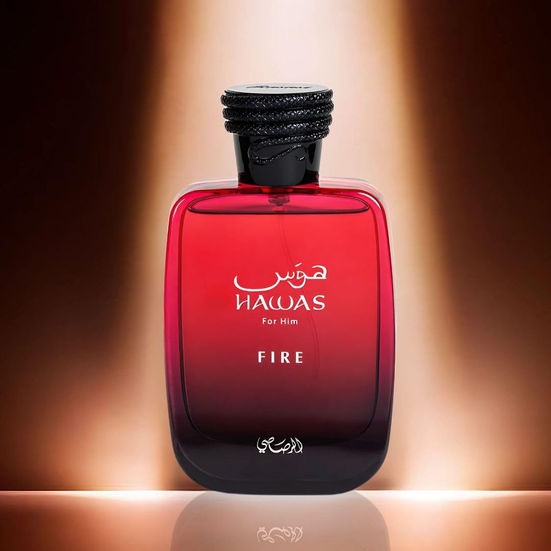 RASASI Hawas Fire wood and musk accents support versatile all-day wear.