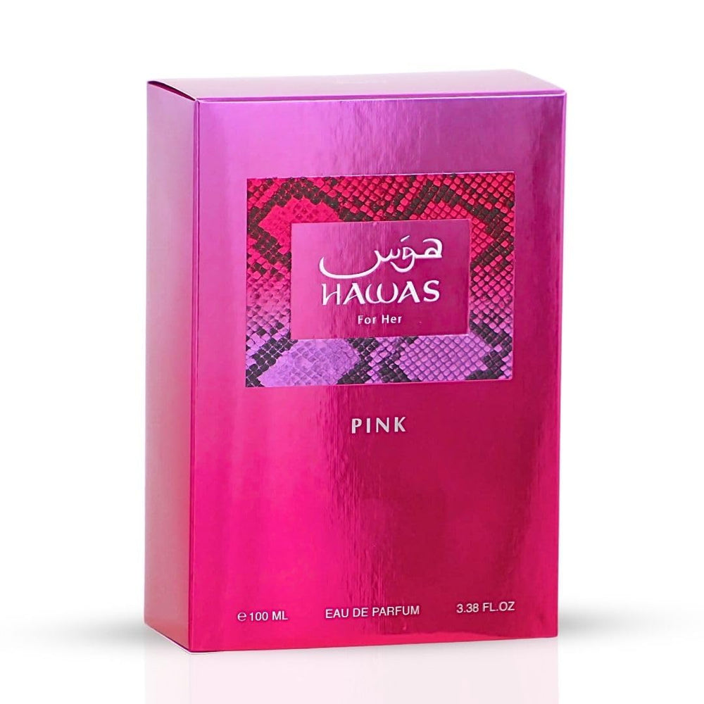 RASASI Hawas Pink for Her store display enhancing luxury shopping ambiance