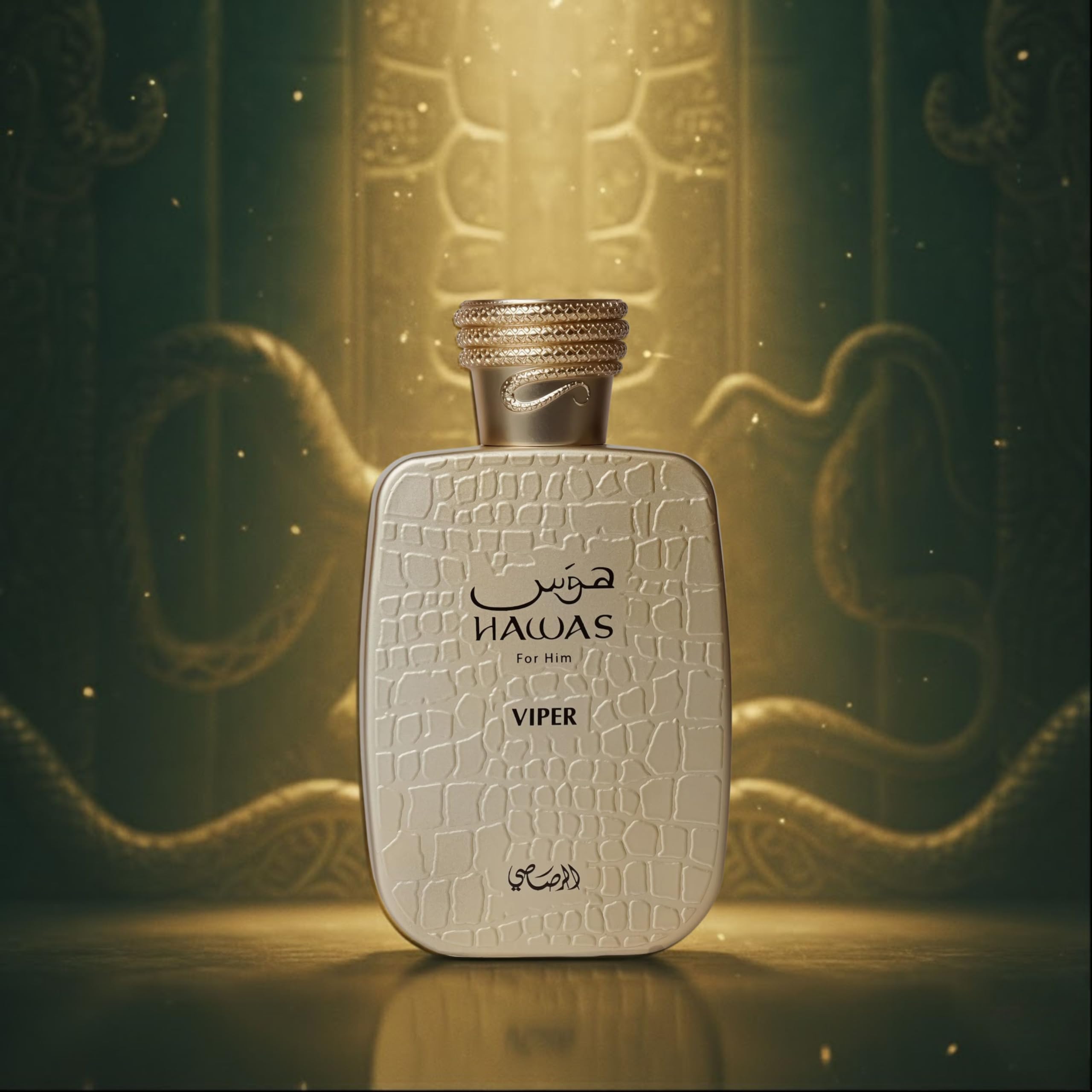 RASASI Hawas Viper base notes of tonka and musk provide warmth.