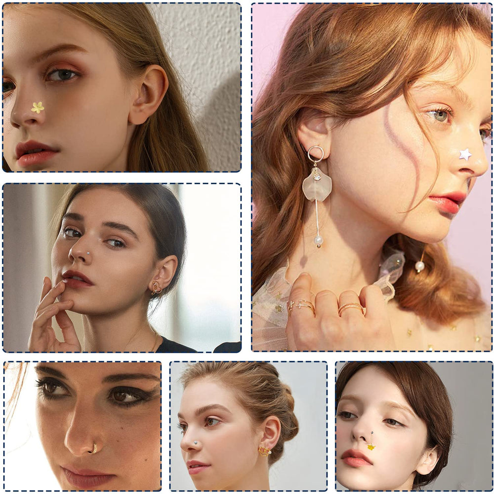RASDDER white-pink nose piercing pack showcases stylish, comfortable options.