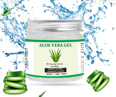 Textura hidratante del gel Aloe Vera de Raslok, sensación fresca y no pegajosa.