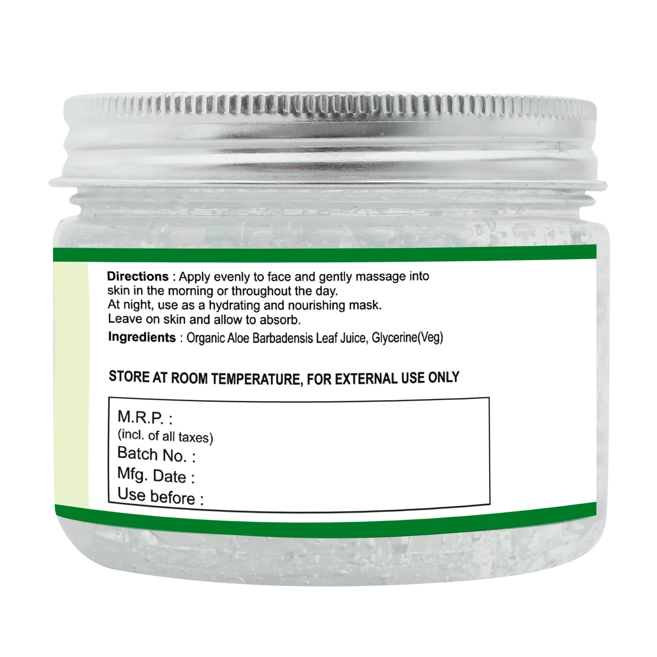Aplicación del gel de Aloe Vera Raslok en el rostro para hidratación ligera.
