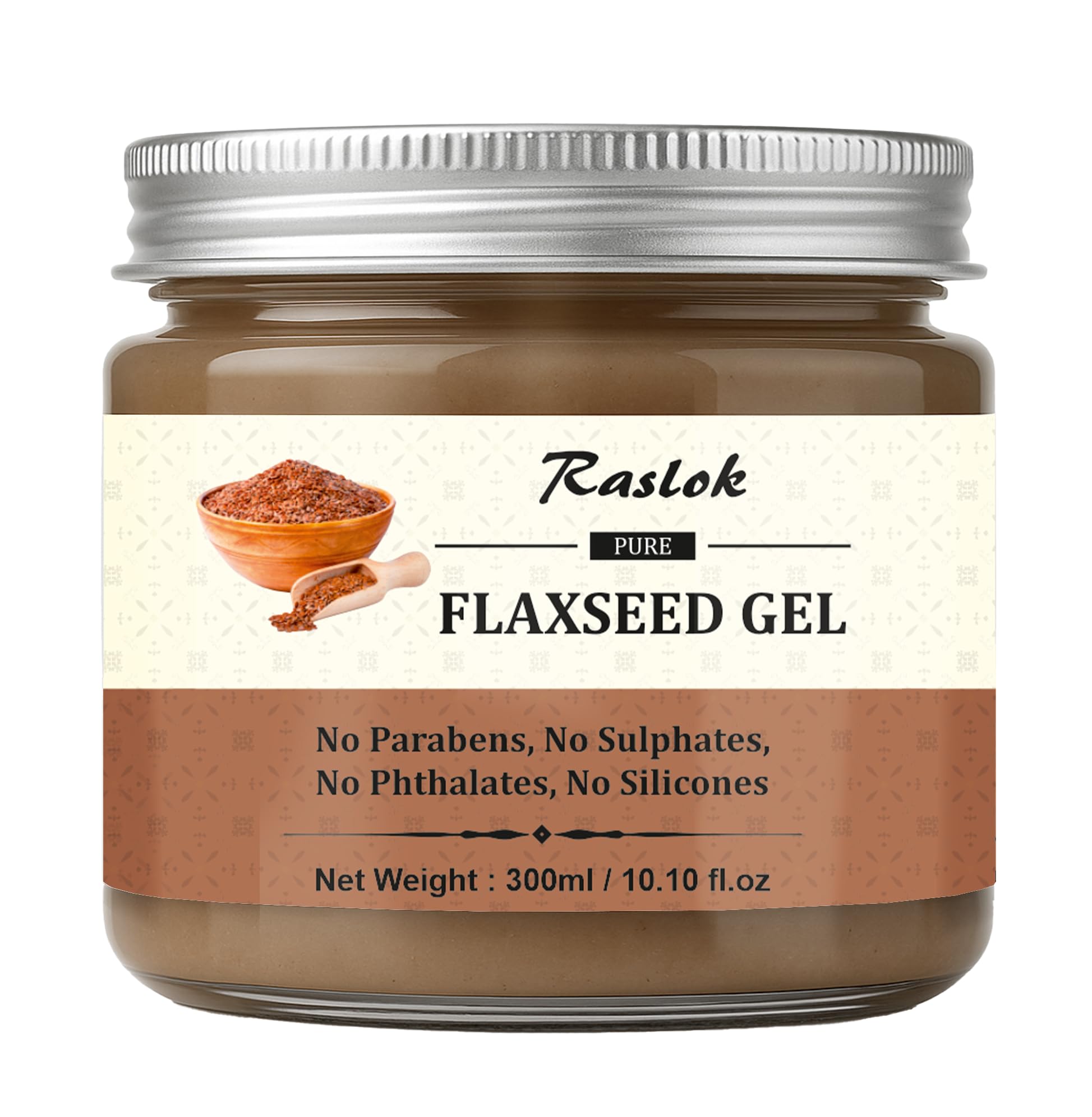 Raslok Gel de Linaza: envase de 300 ml para uso prolongado.