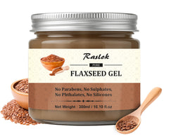 Raslok Gel de Linaza: hidratación suave para cabello y piel, efecto sedoso.