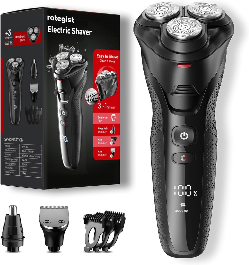 Rategist cordless electric razor beard trim for precise grooming at home