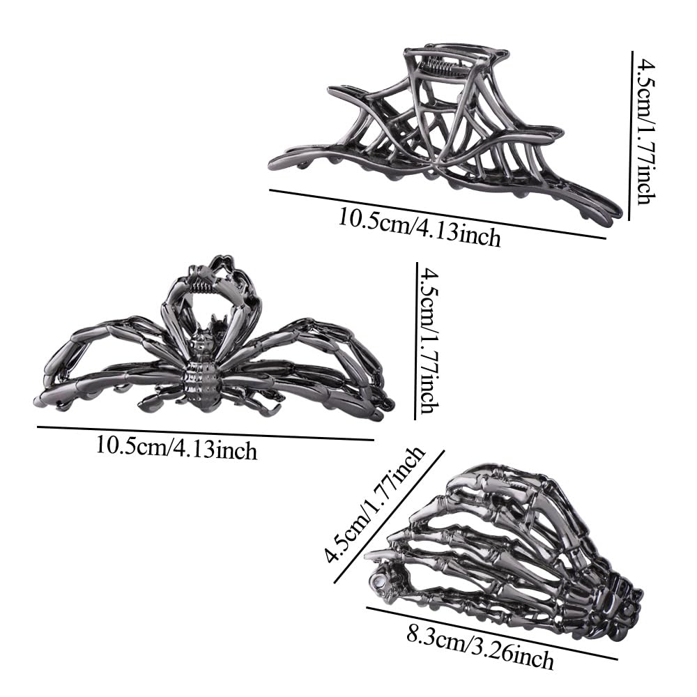 RAUIMOUR skeleton hand hair clip; dramatic accessory for party hairstyles