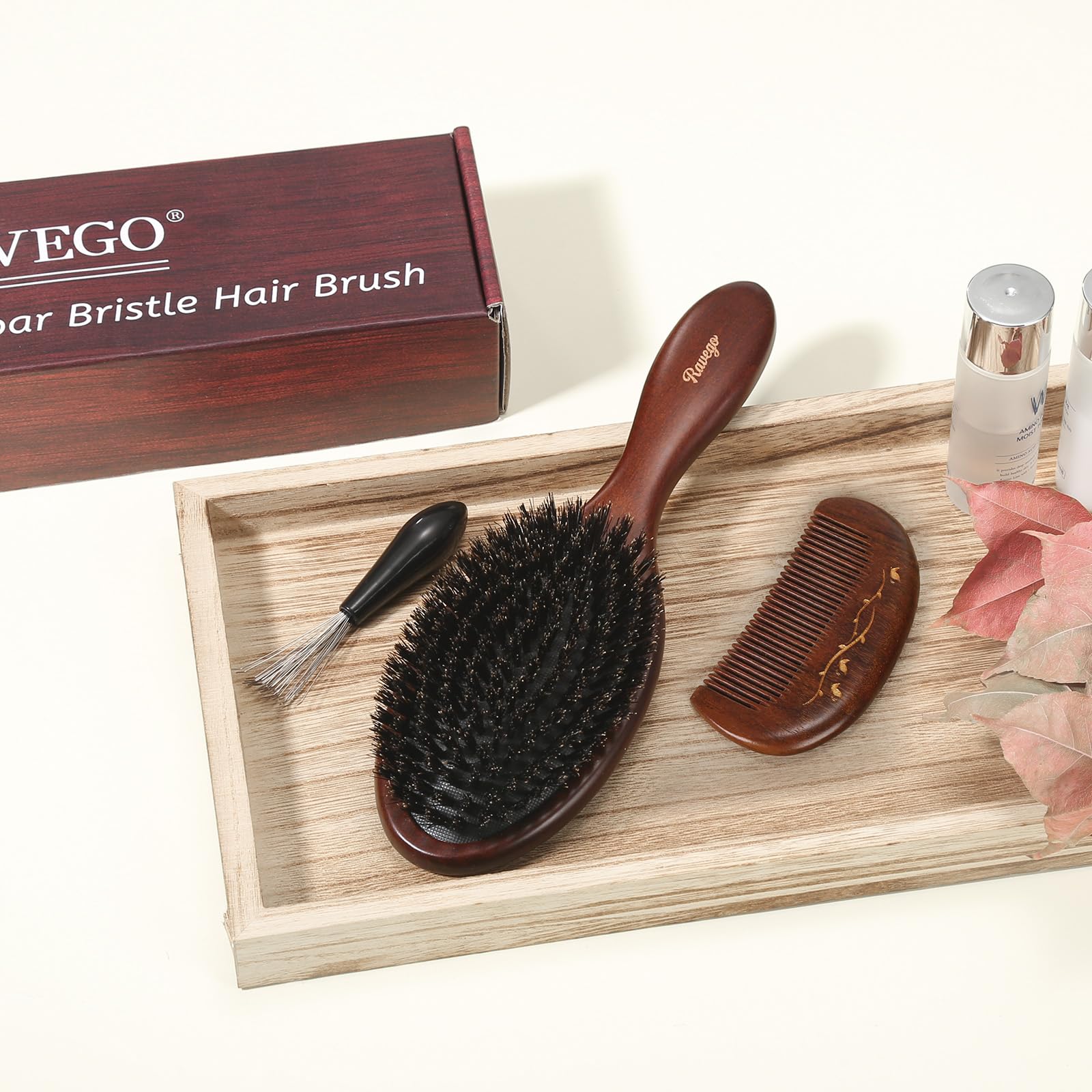 RAVEGO cleaning tool with brush helps maintain bristle performance.