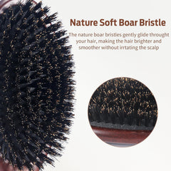 RAVEGO brush in use detangles gently without pulling hair.