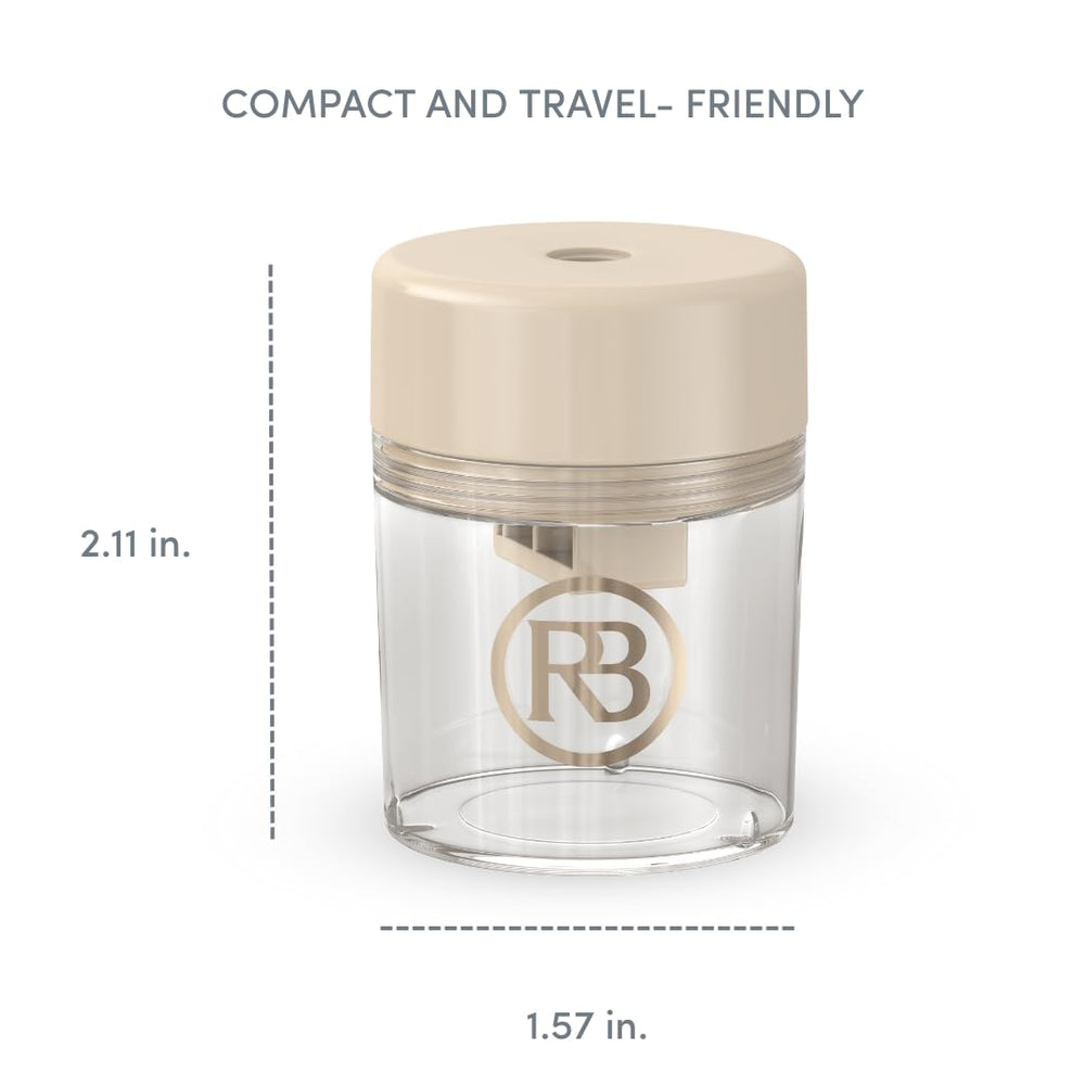 Ravie Beauty sharpener in action for on-the-go touch-ups.