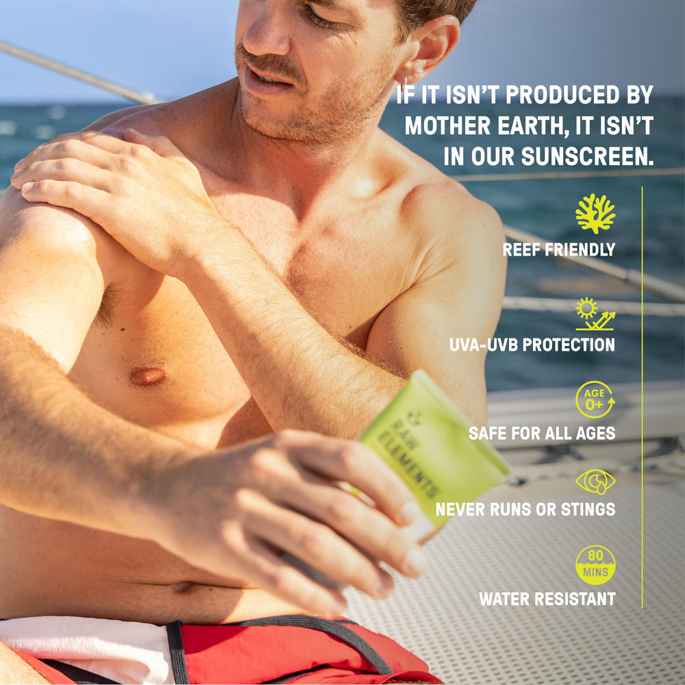 Raw Elements zinc no nano, protección mineral segura para la piel.