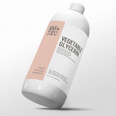 Raw Plus Rare glicerina vegetal botella 32oz, hidratación suave para piel.