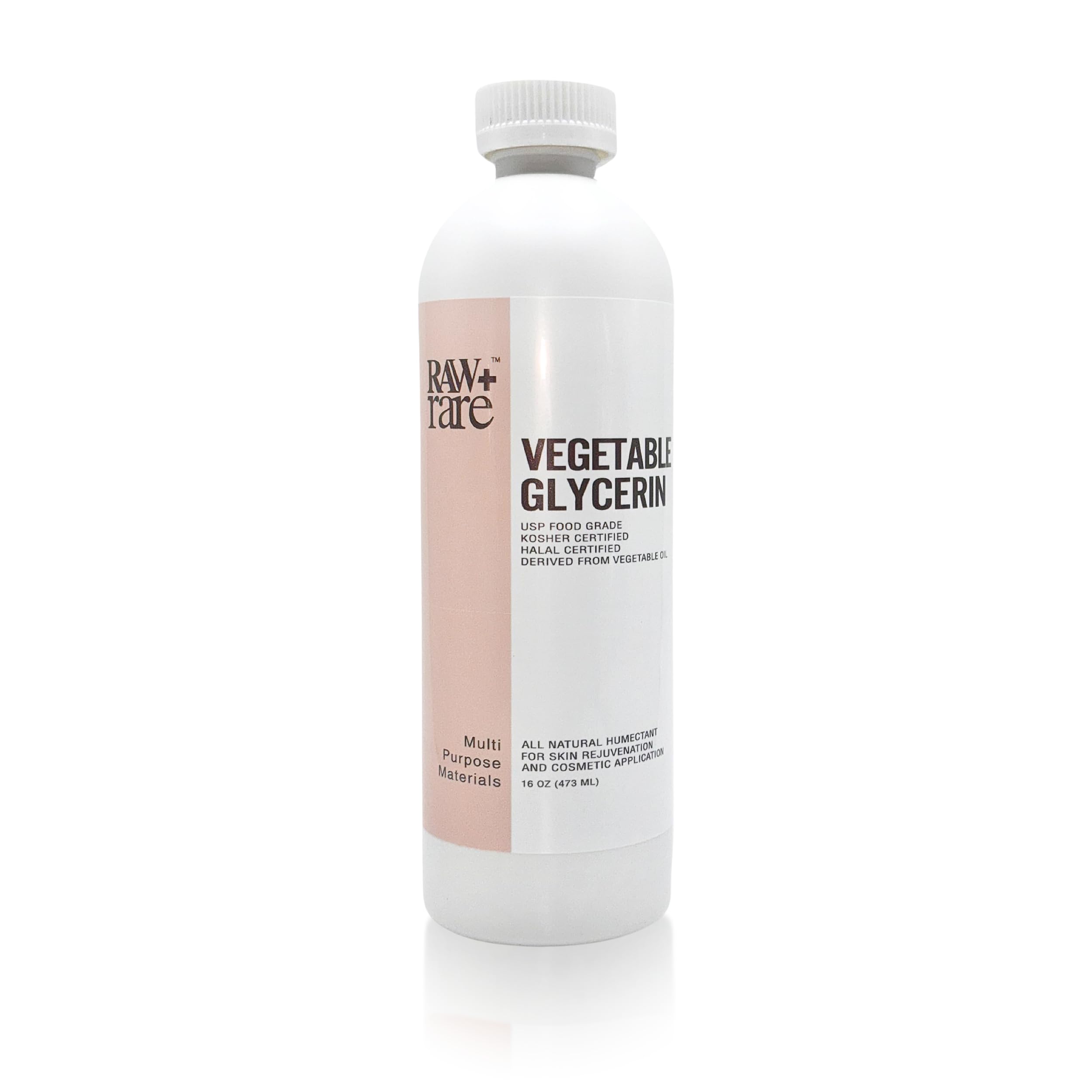 Raw Plus Rare glicerina vegetal, botella para verter, humectante natural para piel suave