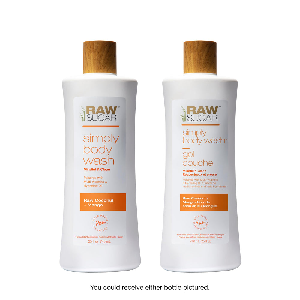 RAW SUGAR Coconut Mango Glow Olive-Jojoba Oil Blend maintains balanced, moisturized skin.