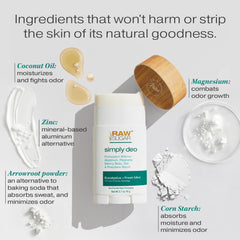 RAW SUGAR Simply Deo: control de olor rápido sin irritación para uso diario.