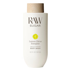 RAW SUGAR Energizer Limón Cítrico, botella visible para una ducha refrescante