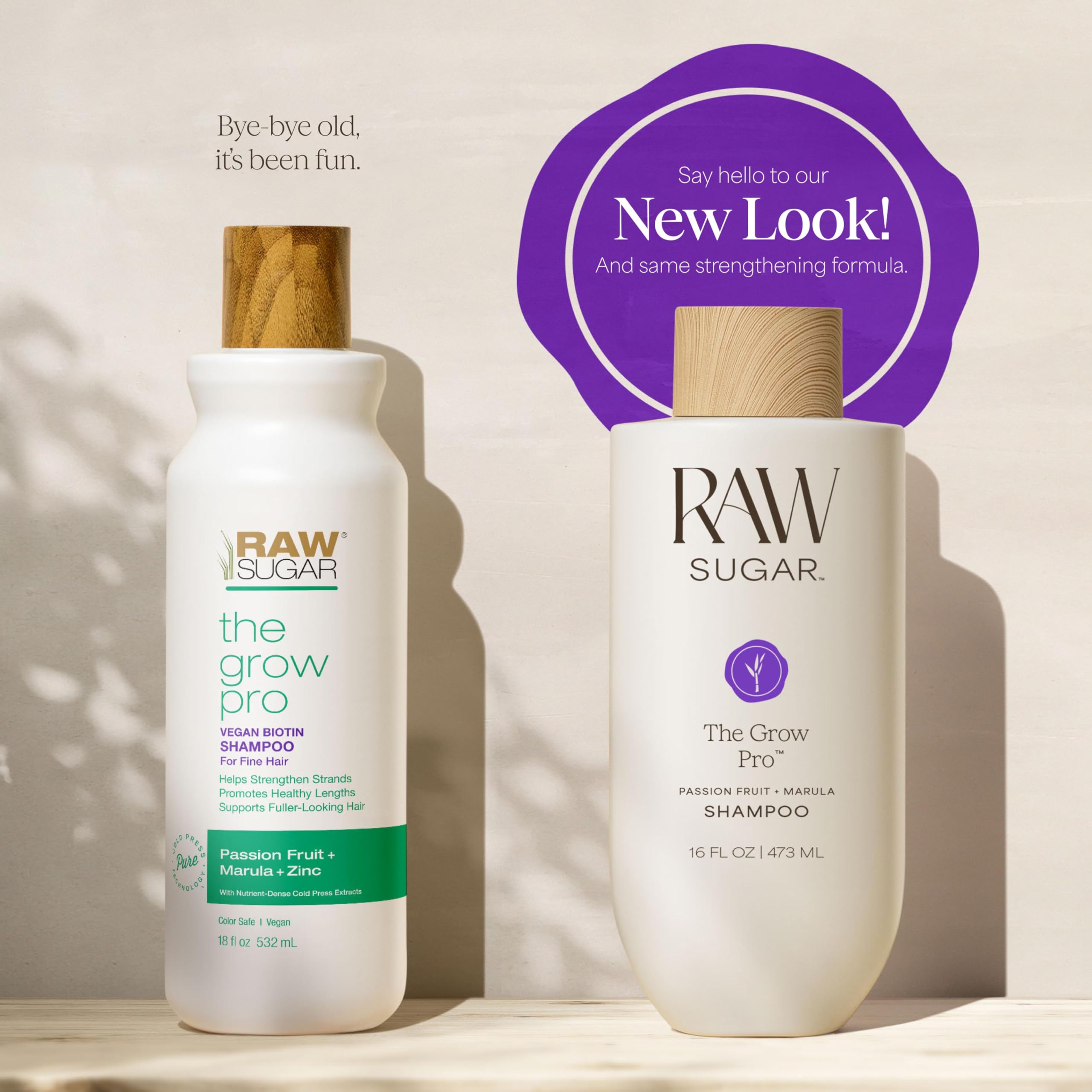 RAW SUGAR Grow Pro bathroom setup on shelf with other products.
