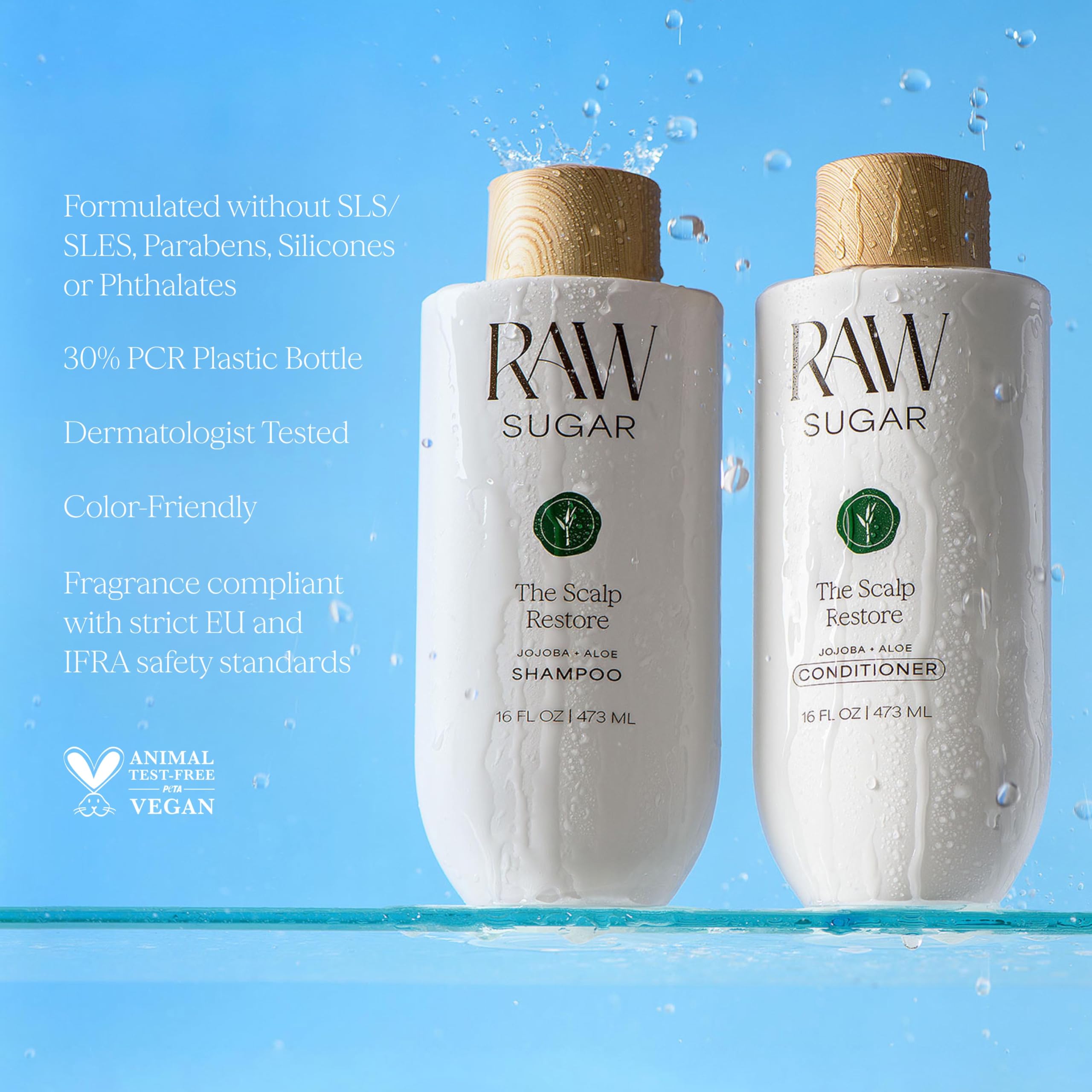 Raw Sugar Shampoo lather close-up demonstrates clarifying cleanse.