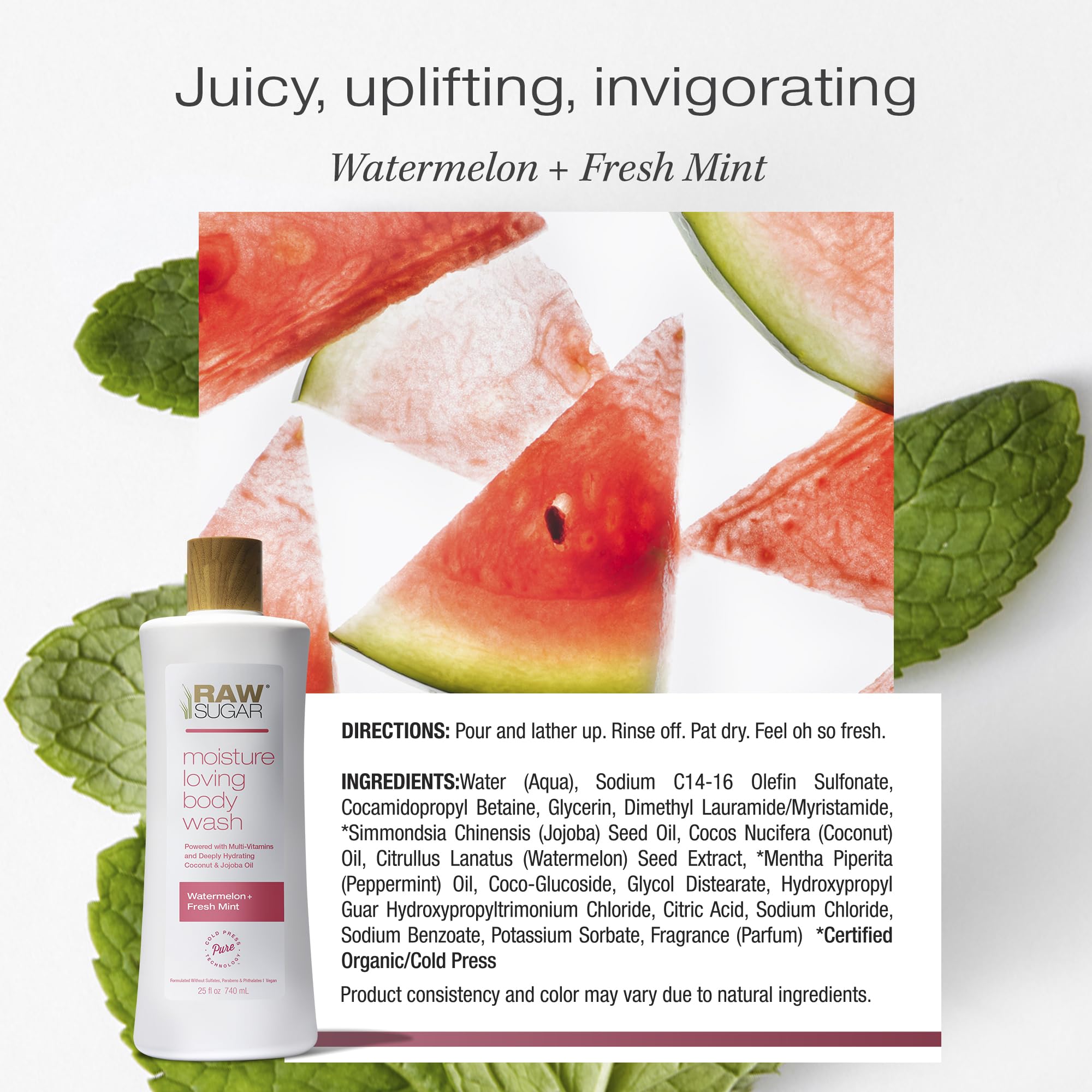 Piel hidratada tras la ducha con RAW SUGAR Simply Body Wash.
