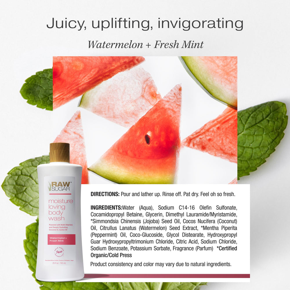 Piel hidratada tras la ducha con RAW SUGAR Simply Body Wash.