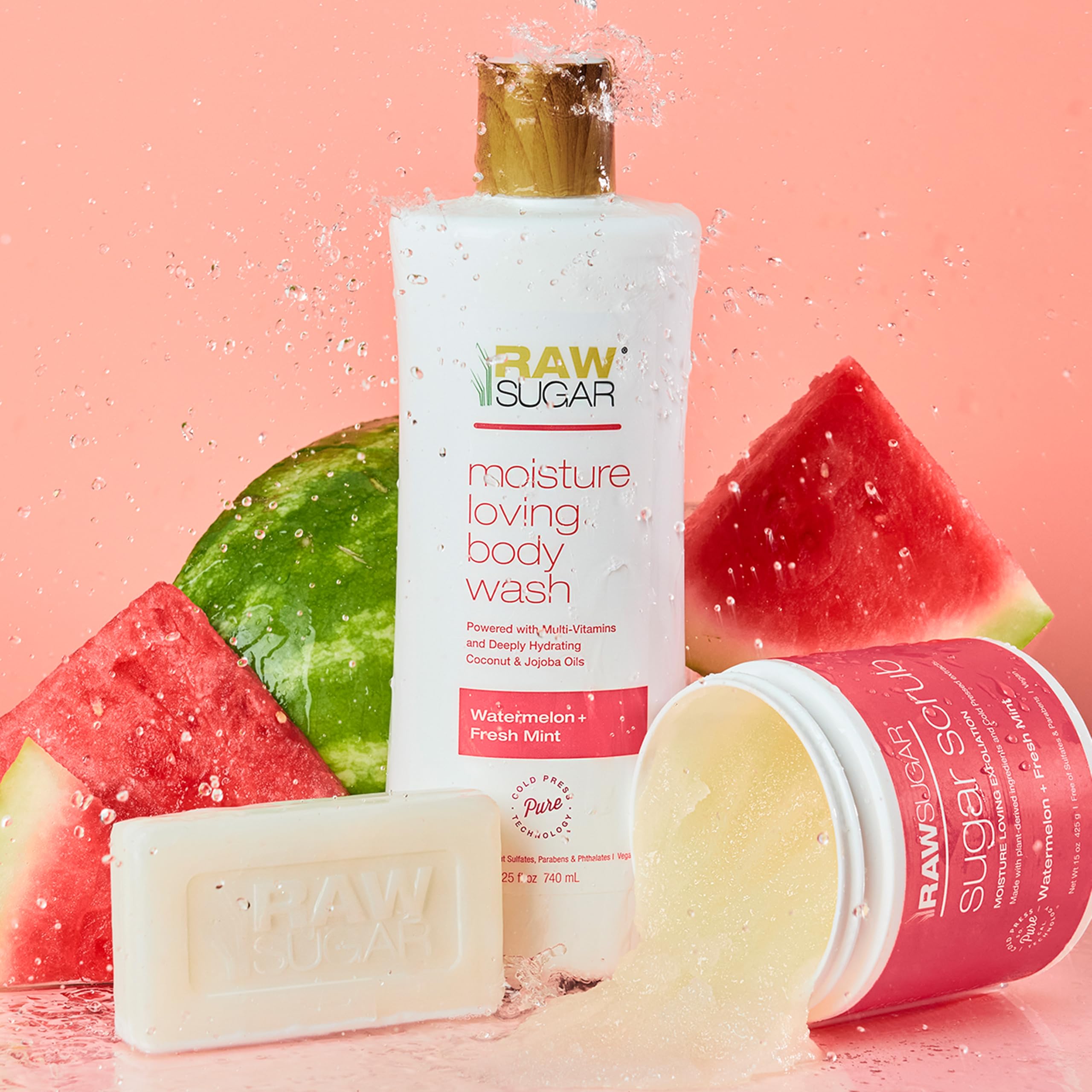 RAW SUGAR Simply Body Wash Variety Trio pack displayed for versatile care.