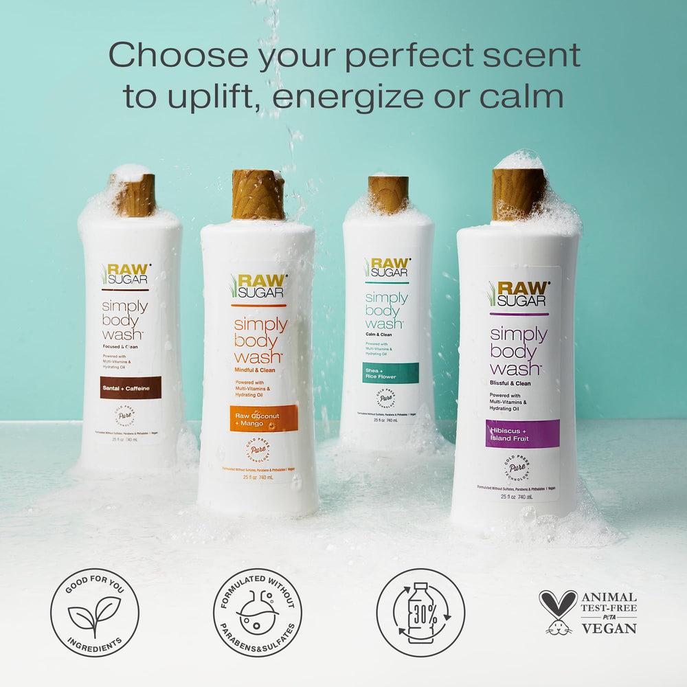RAW SUGAR sulfate-free paraben-free label — gentle cleansing suitable for sensitive skin