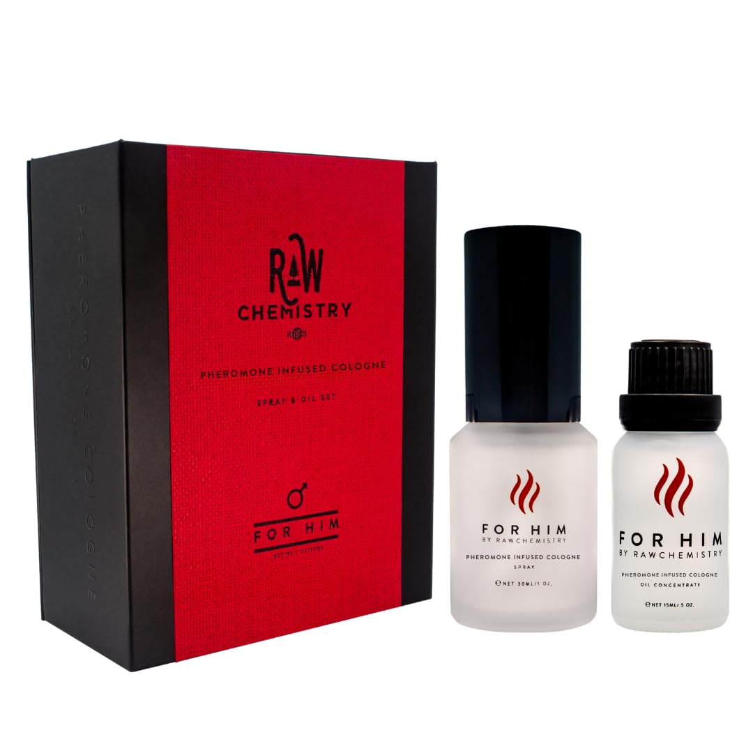 RawChemistry For Him Set bottle close-up showing bold masculine scent for evening wear