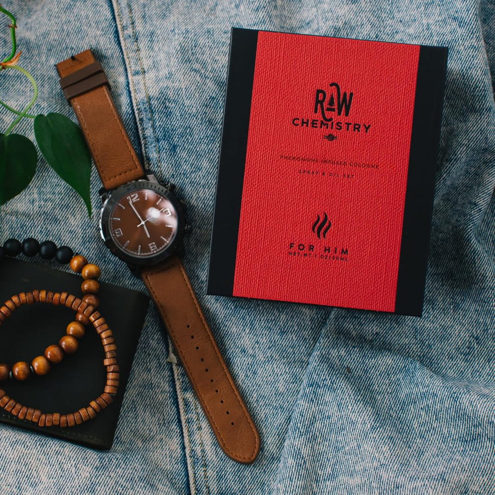 RawChemistry For Him Set packaging open revealing premium presentation