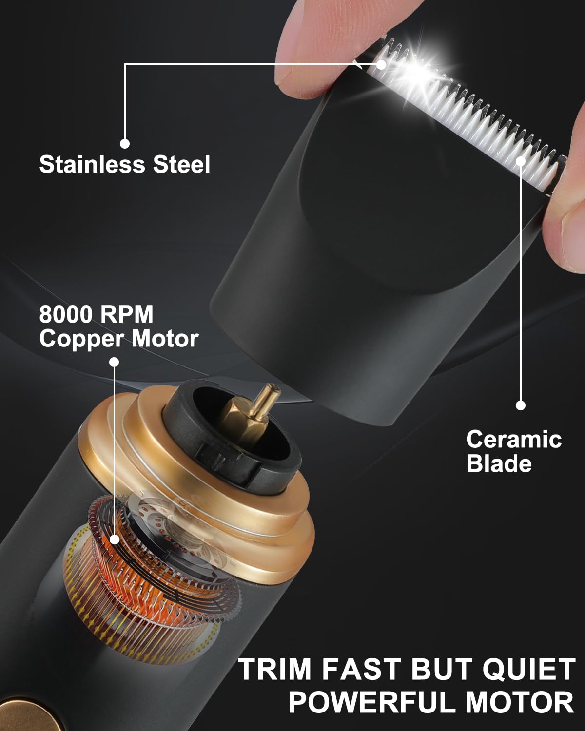 RAXMETRY Manscape Trimmer in hand with ergonomic grip for comfortable use.