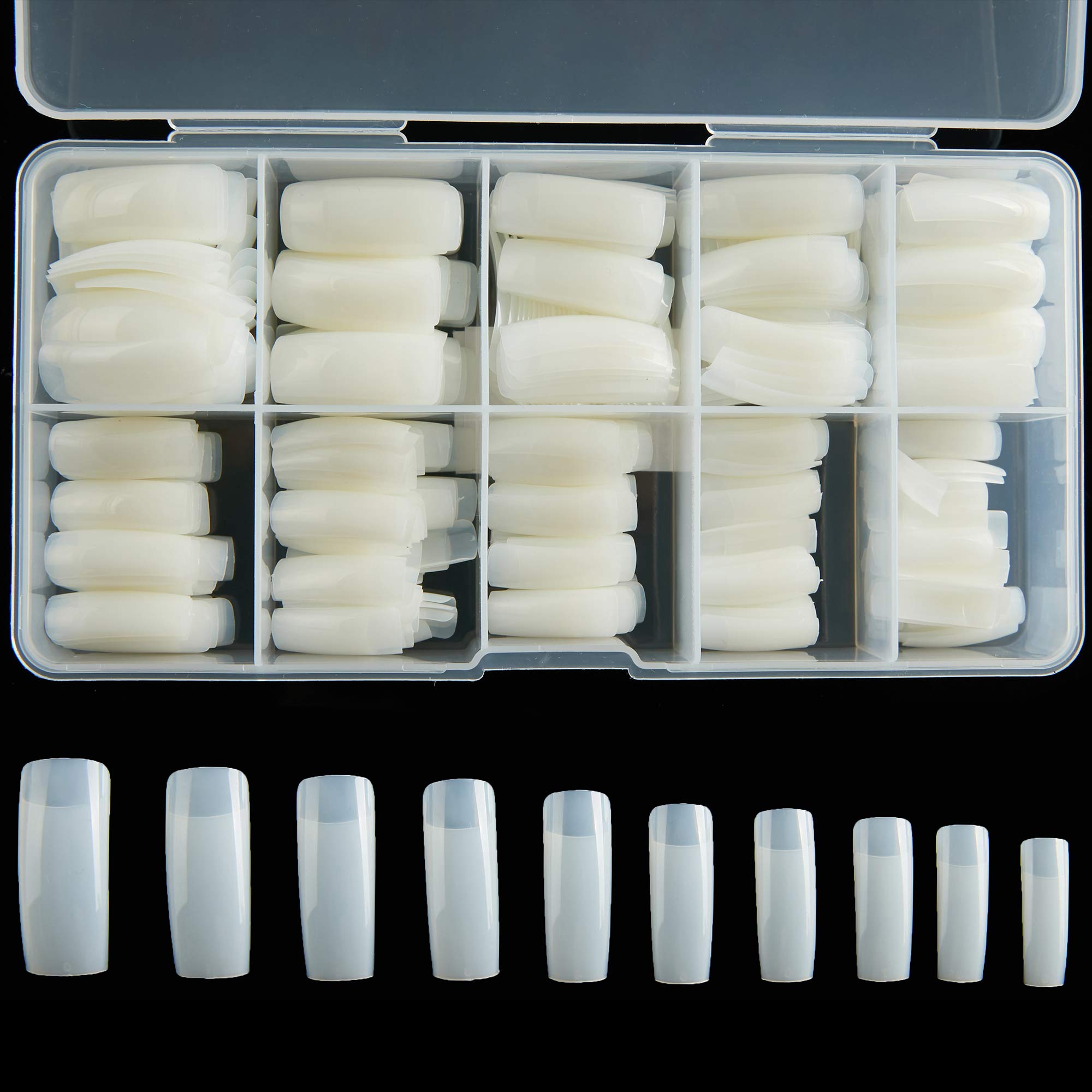 RayanWay tips uñas acrílicas media cubierta para uñas artificiales con look natural