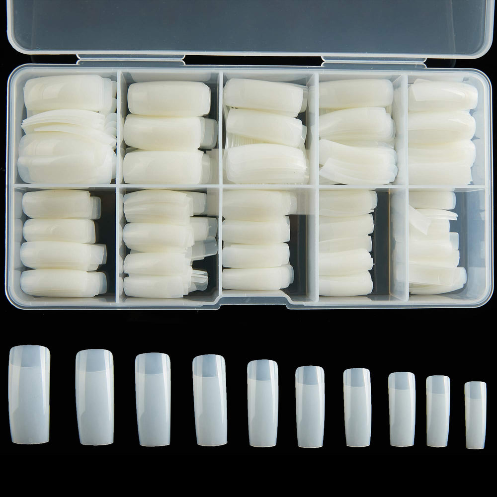 RayanWay tips uñas acrílicas media cubierta para uñas artificiales con look natural